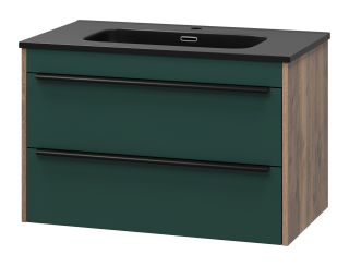 Подвесная тумба под раковину Brevita Greenwood GRE-09080-0802Я 80см зелёный/дуб Галифакс олово